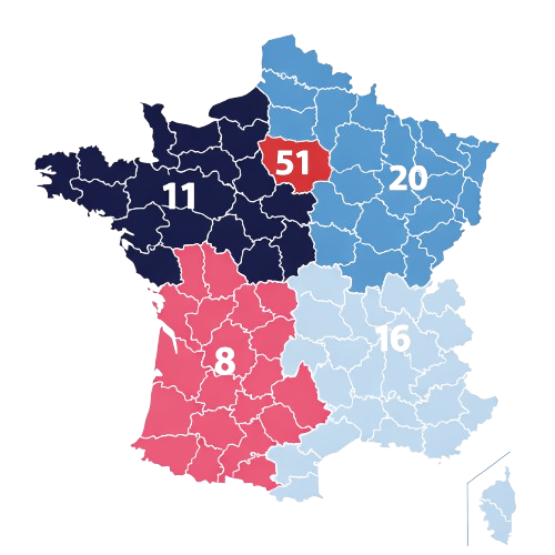 carte des départements français